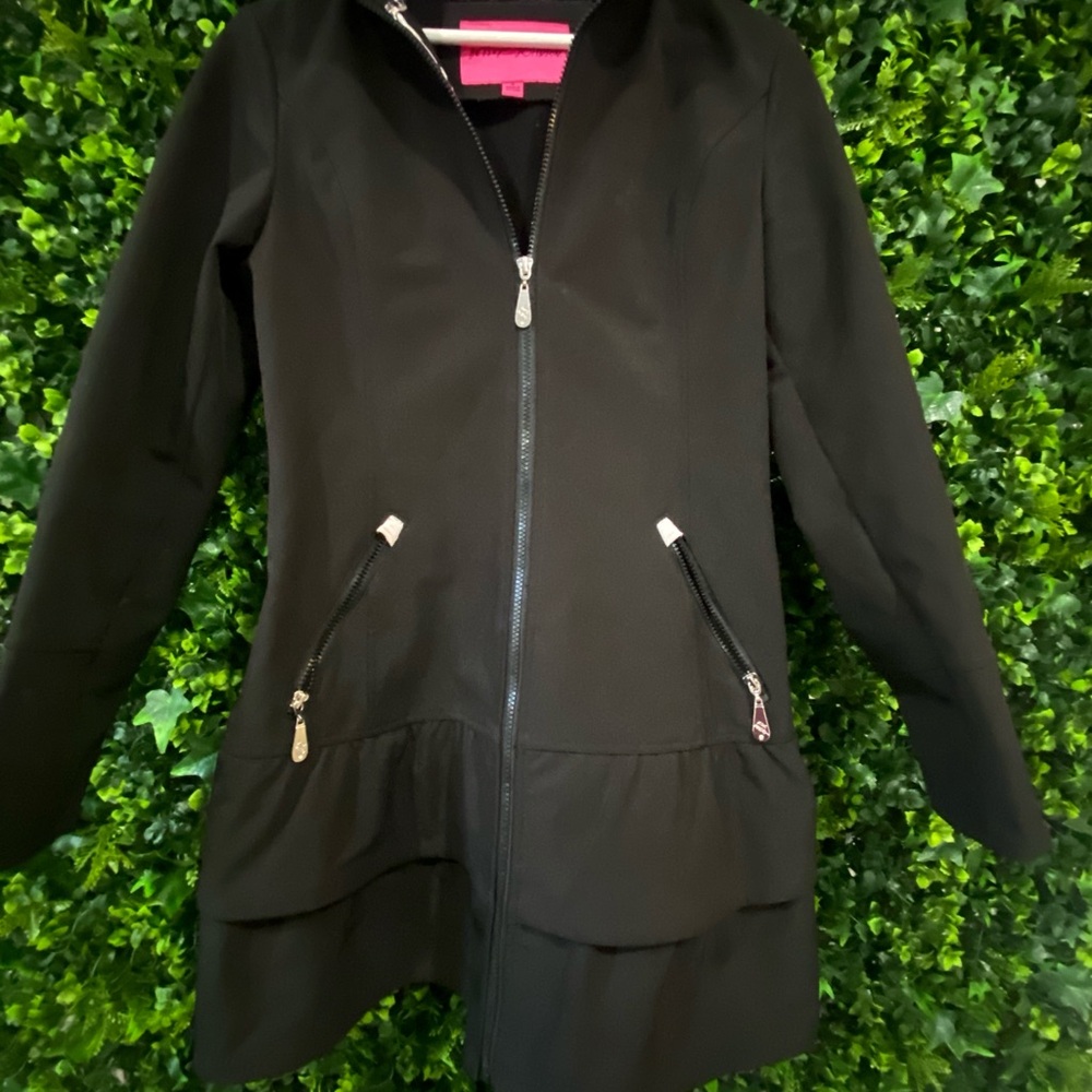 Betsey Johnson Black Jacket with Hot Pink Label